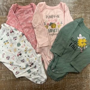 Fall theme onesie bundle for baby girl